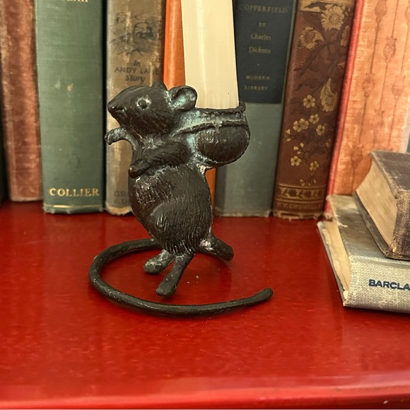 Vintage Bronze Mouse Candle Holder - Picture 10 of 10